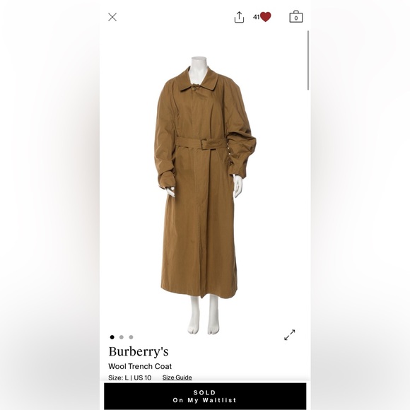 UNIQUE Tan Burberry Trench Coat with Gold Buckle Belt - Picture 14 of 15